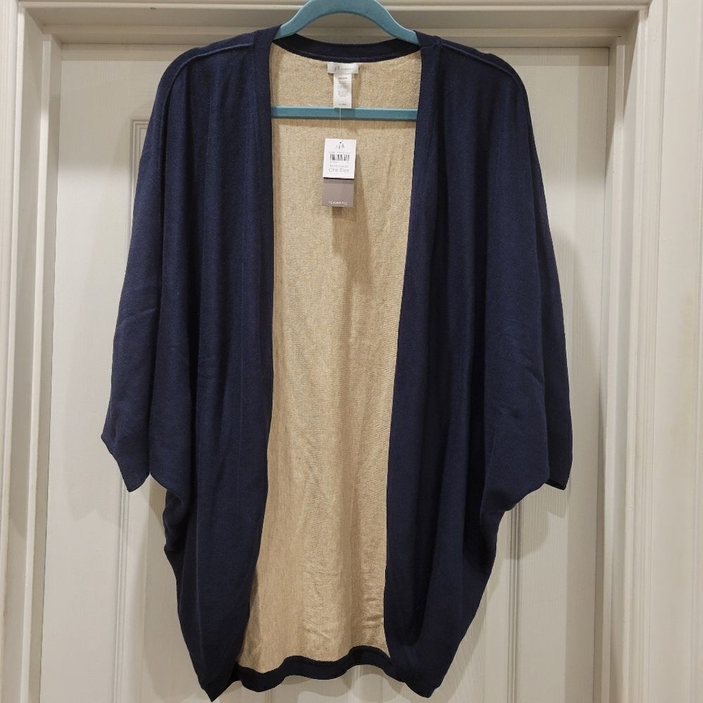 J Jill Reversible Cocoon Cardigan Sweater, 3/4 sleeves, One Size